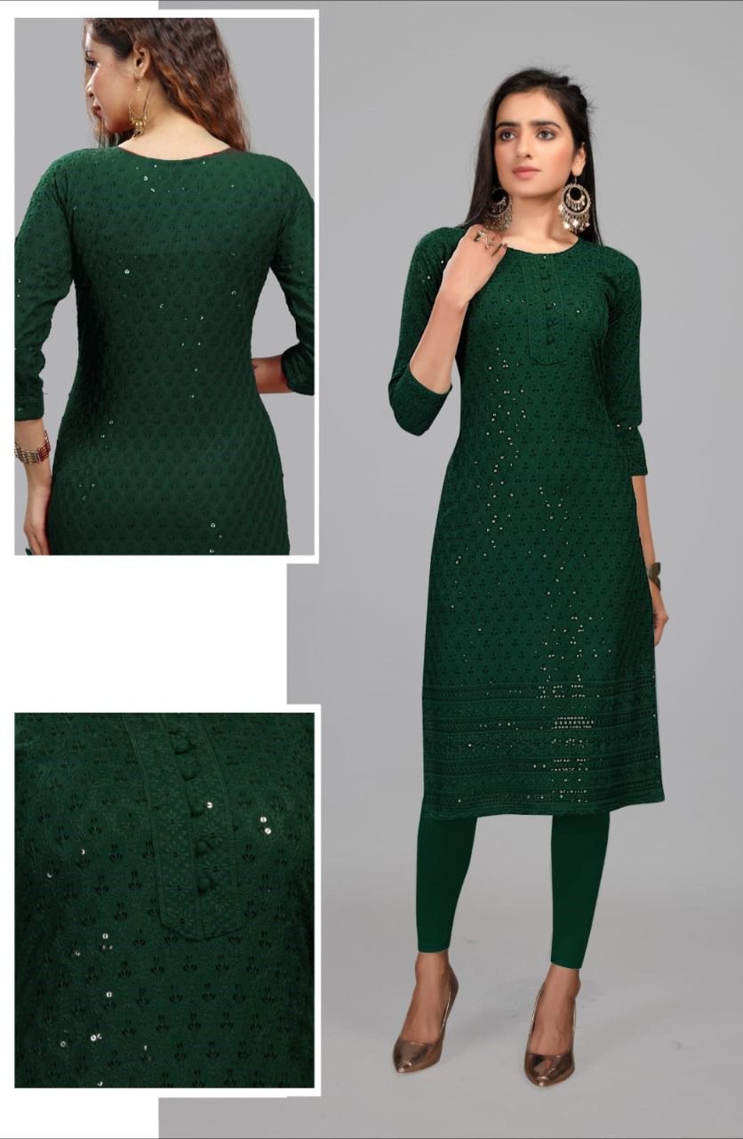 Golden Crush Fancy Designer Ethnic Wear Rayon Kurtis Collection